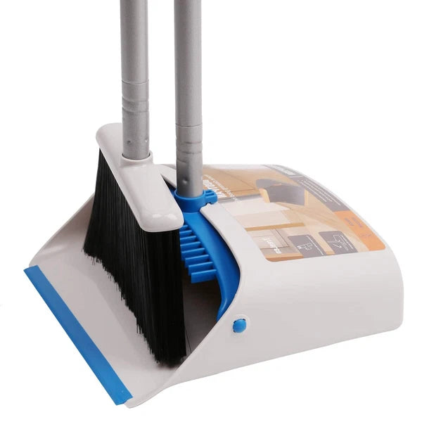 TreeLen Long Handle Broom and Dustpan Set,Upright Dust Pan Combo for Home, Ki...