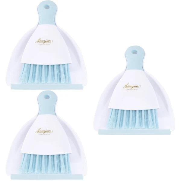 3 Pieces Convenient Small Dustpan Set Household Supplies Desktop Cleaner