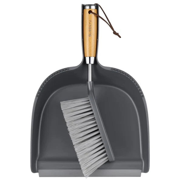 Dustpan and Brush Set with Stainless Steel Handle Mini Broom and Small