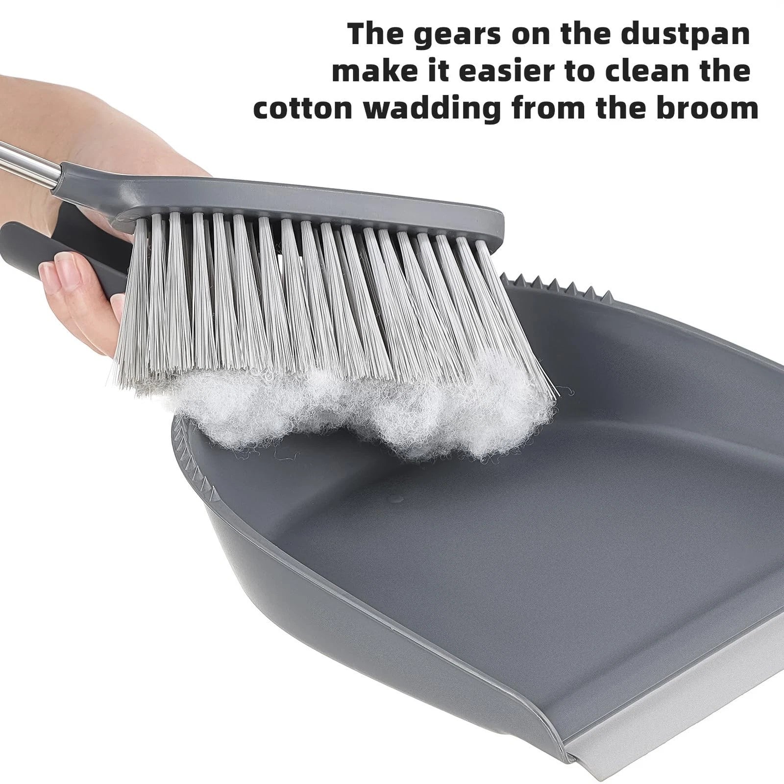 Dustpan and Brush Set with Stainless Steel Handle Mini Broom and Small