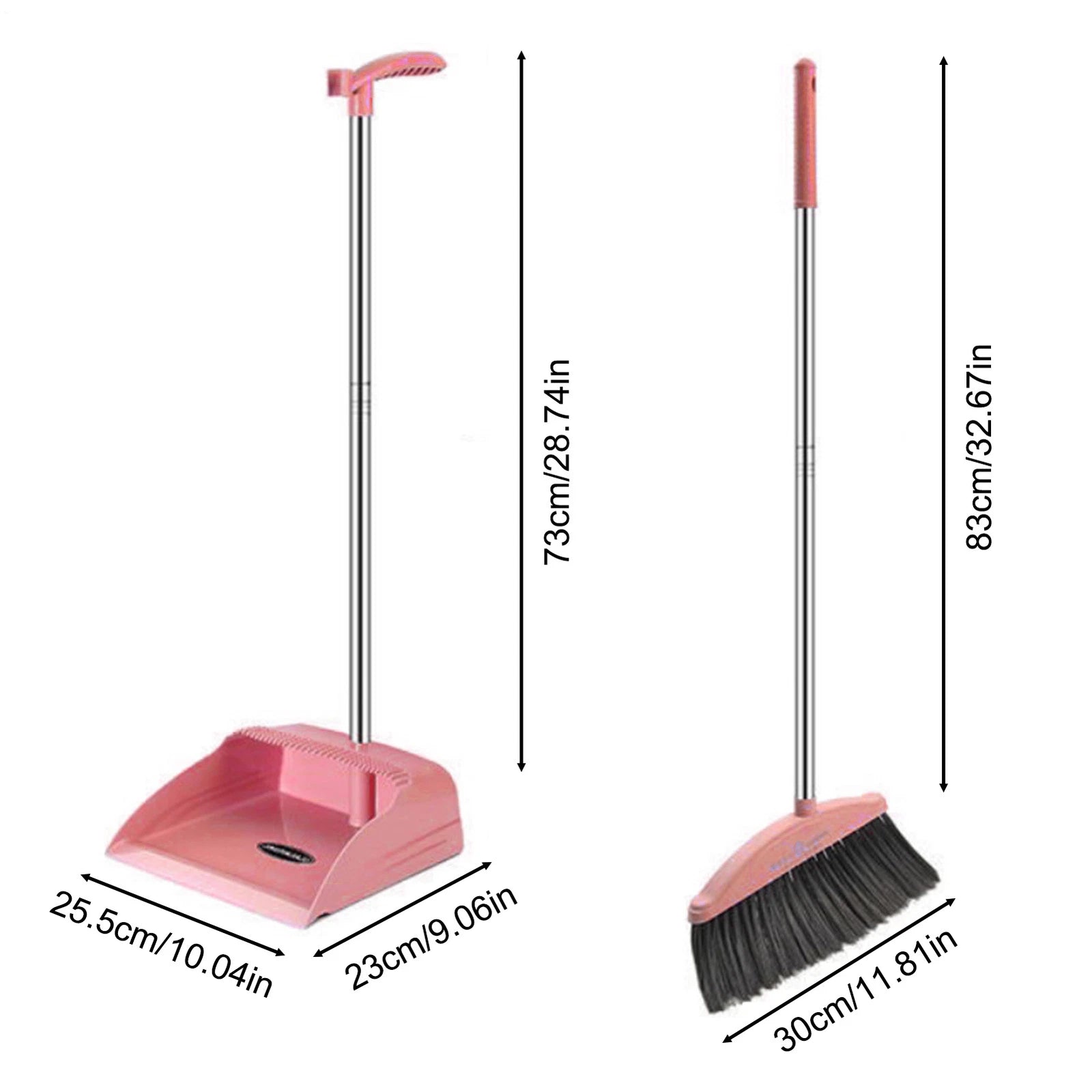Broom And Dustpan Set Stand Up Broom And Dustpan With Teeth Lightweight Grand