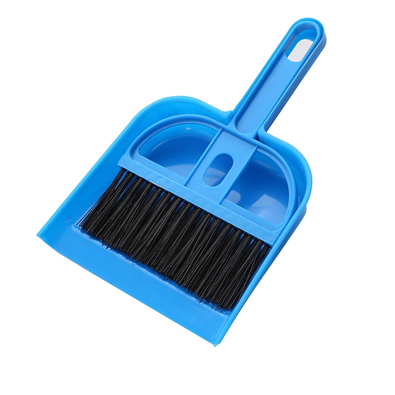 (Blue)Small Hand Broom Dustpan Set Multifunctional Portable Table Top Brush