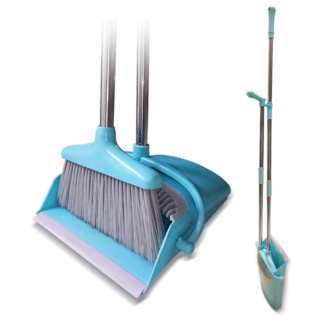 Broom and Dustpan Set Lightweight Upright Lobby Broom and Dust Pan Combo with...