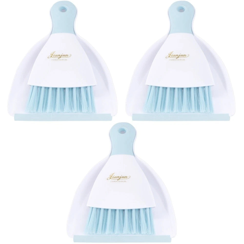 3 Pieces Convenient Small Dustpan Set Household Supplies Desktop Cleaner