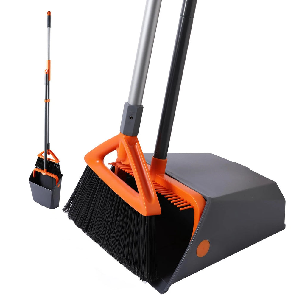 Heavy Duty Broom and Dustpan Set for Outdoor Use Ideal for Leaves and Waste