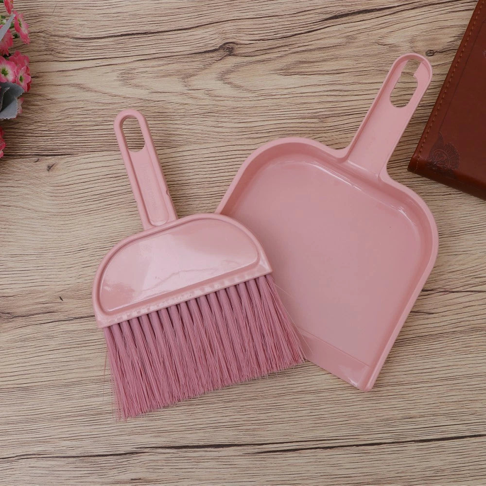 Mini Broom Dustpan Set Whisk Tabletop Hand Brush Keyboard Duster