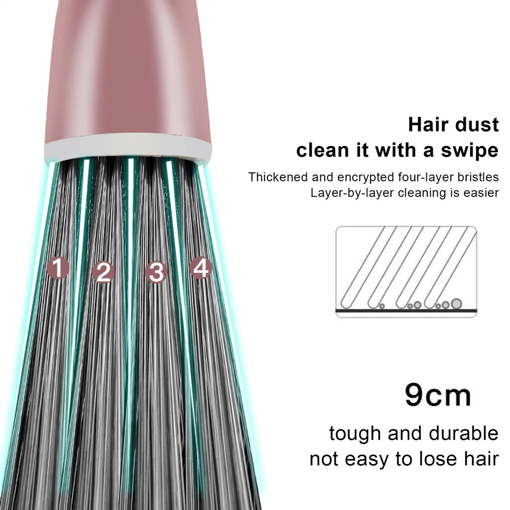 Broom And Dustpan Set Stand Up Broom And Dustpan With Teeth Lightweight Grand