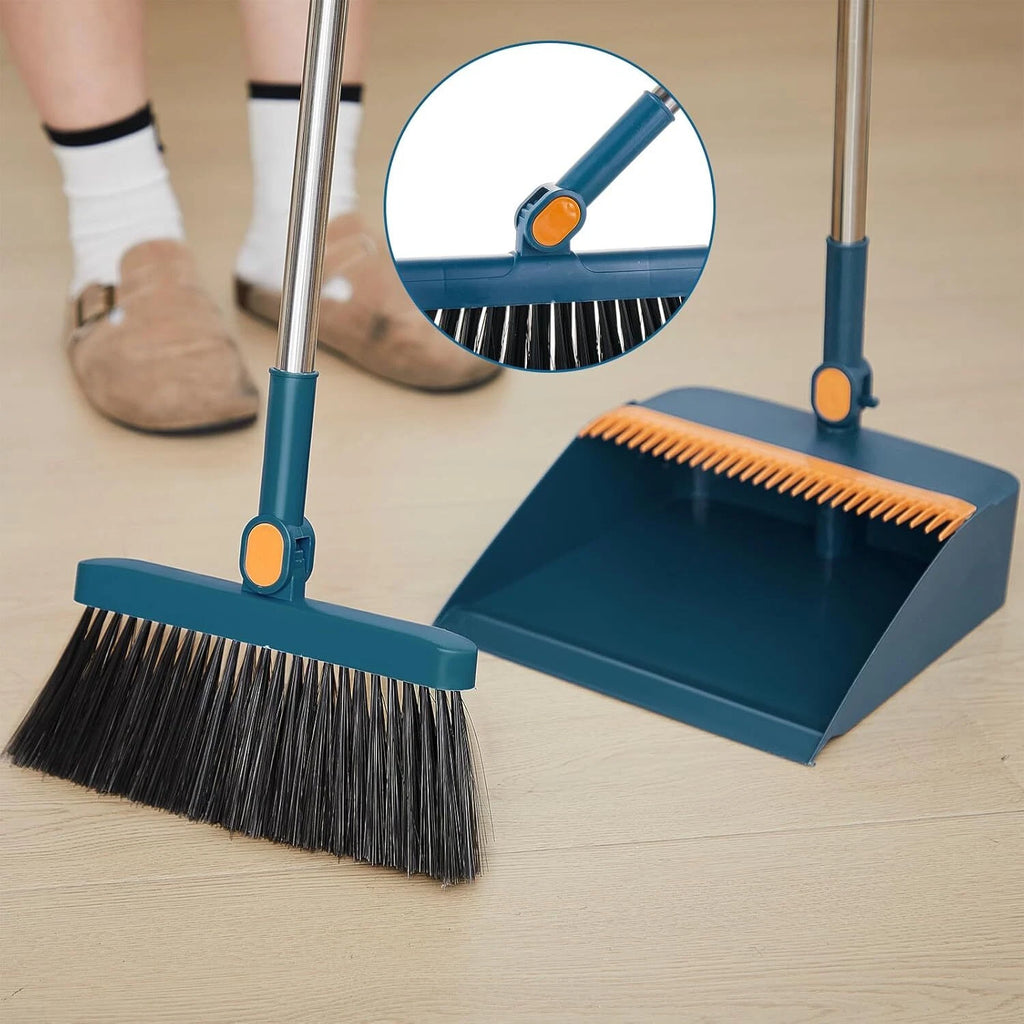 4-Piece 8-Piece Broom and Dustpan Set 47-Inch Long Handle Broom