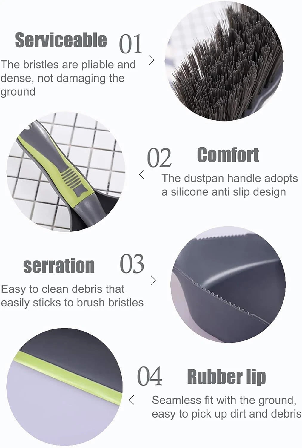 Dust Pan Broom - Dust Pans with Brush,Hand Broom and Dustpan Set,Dustpan and Bru