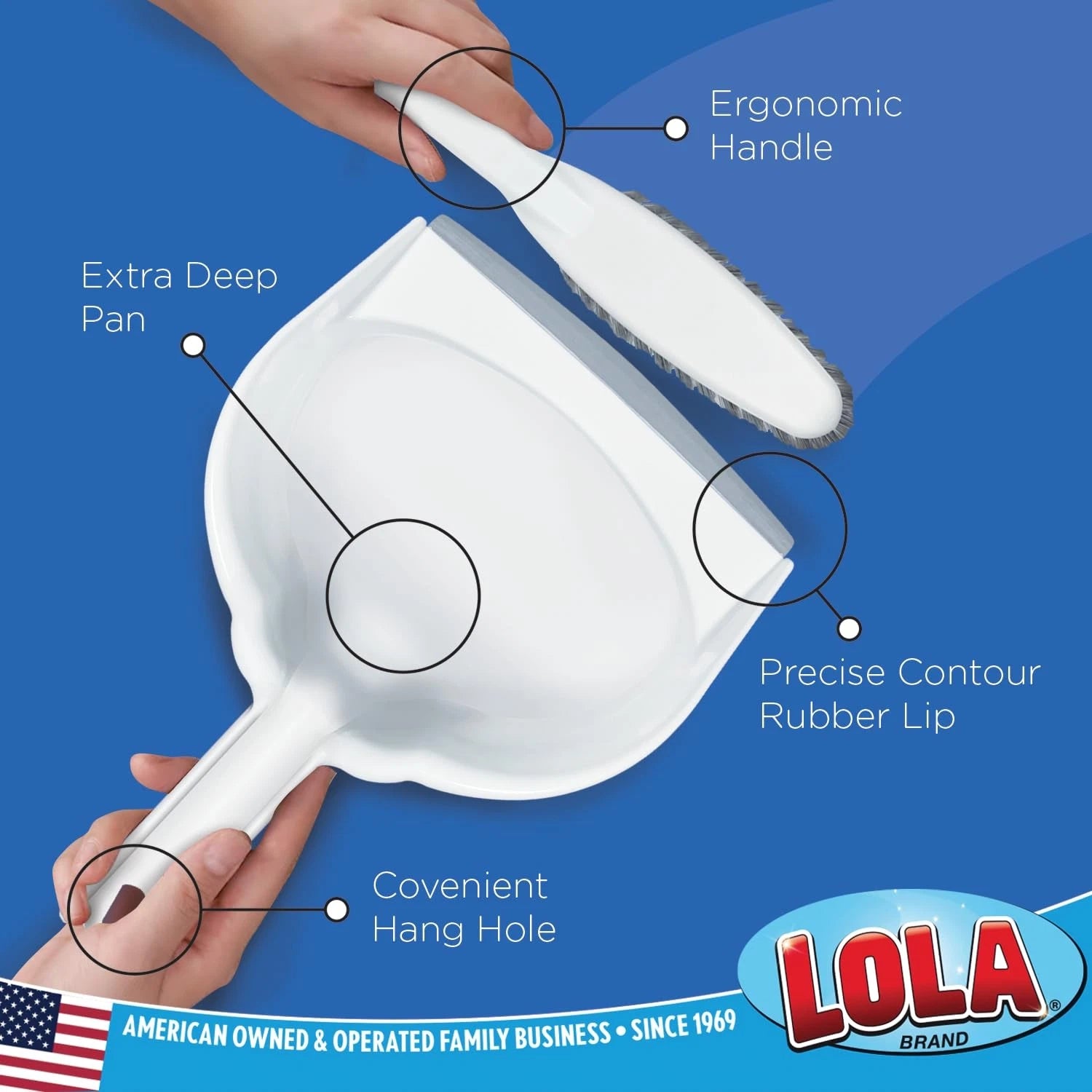 Lola Products Clip On Dust Pan & Brush Set, wsy Dust, Dirt & Debris Catchi...