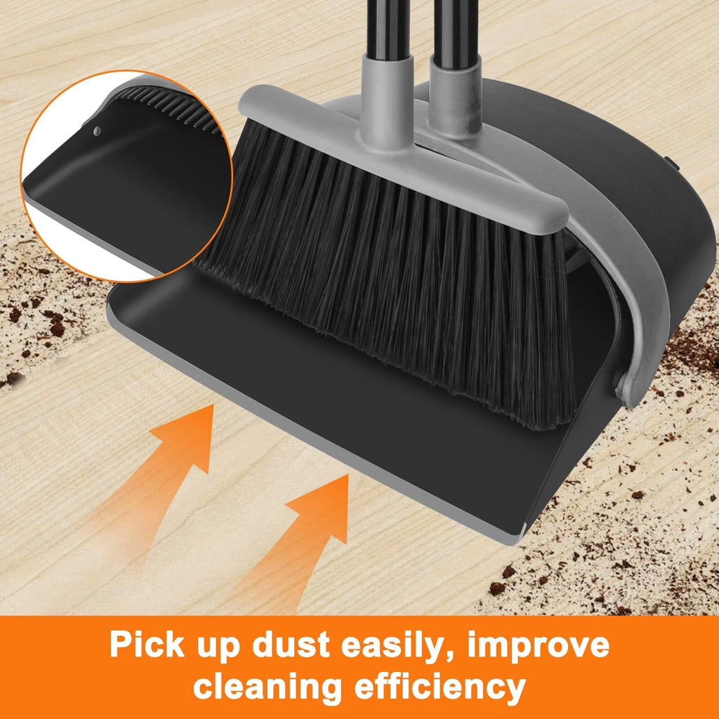 Broom and Dustpan Set Dust Pan with Long Handle 52 Broom with Stand Up