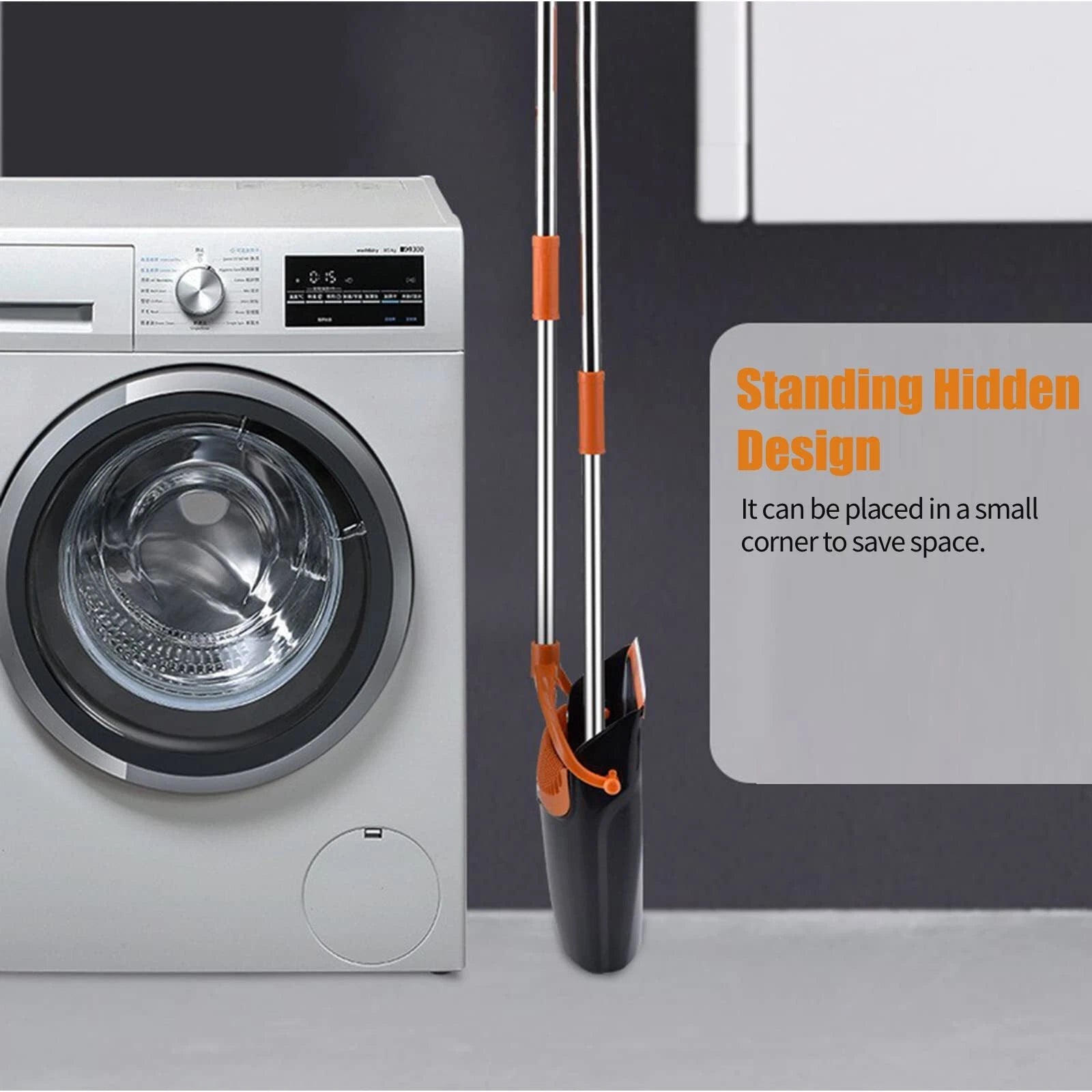 Broom and Dustpan Set with Long Handle Windproof Stand Up Dustpan with Broom ...