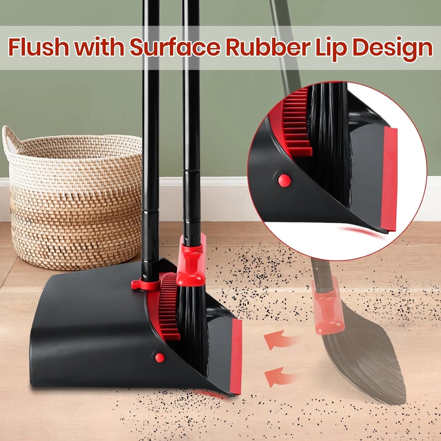 Broom dustpan set, suitable for home kitchen, office hall floor.