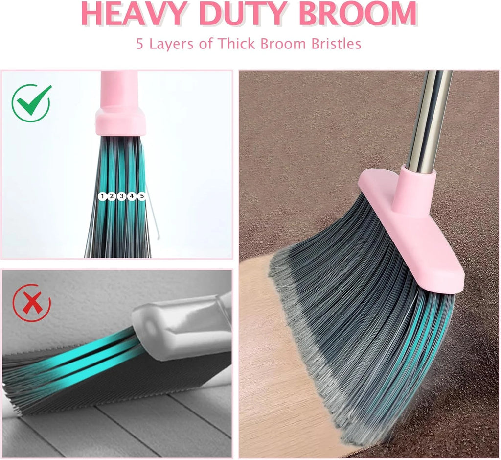 Broom Dustpan Set Dustpans Combo Home Heavy Dust Long Handle Pan Kitchen Office