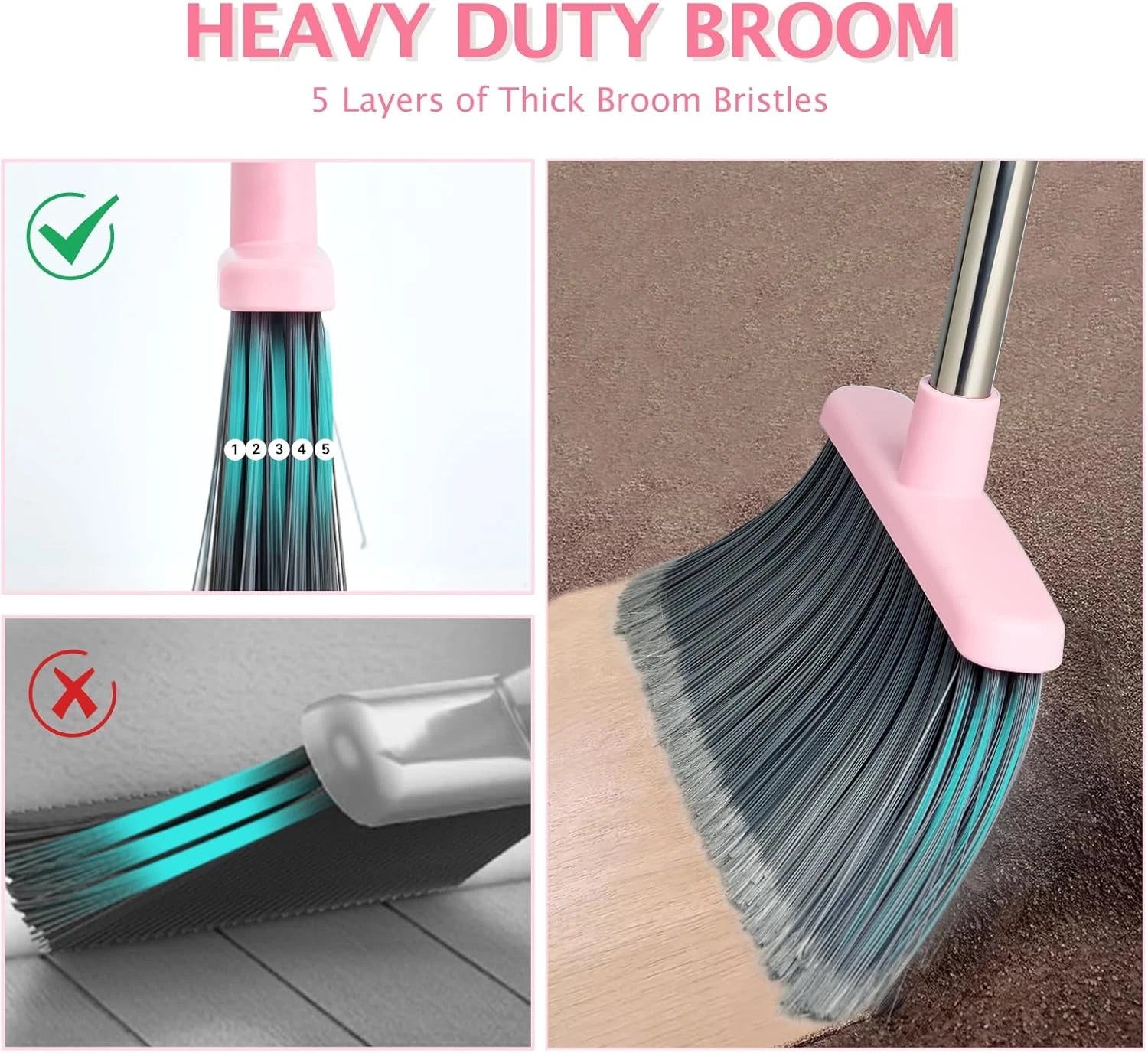 Broom Dustpan Set Dustpans Combo Home Heavy Dust Long Handle Pan Kitchen Office