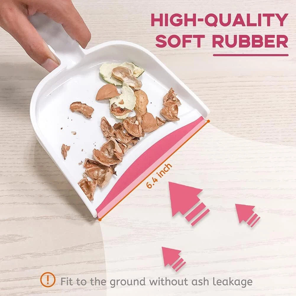 3 PCS Mini Broom and Dustpan Set Small Whisk Brush for Desk Home Tent Gray