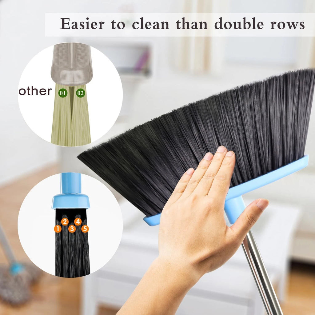 Broom Dustpan Set Home 2024 Indoor Combo Set Upright Dust Pans Long Handle Angle