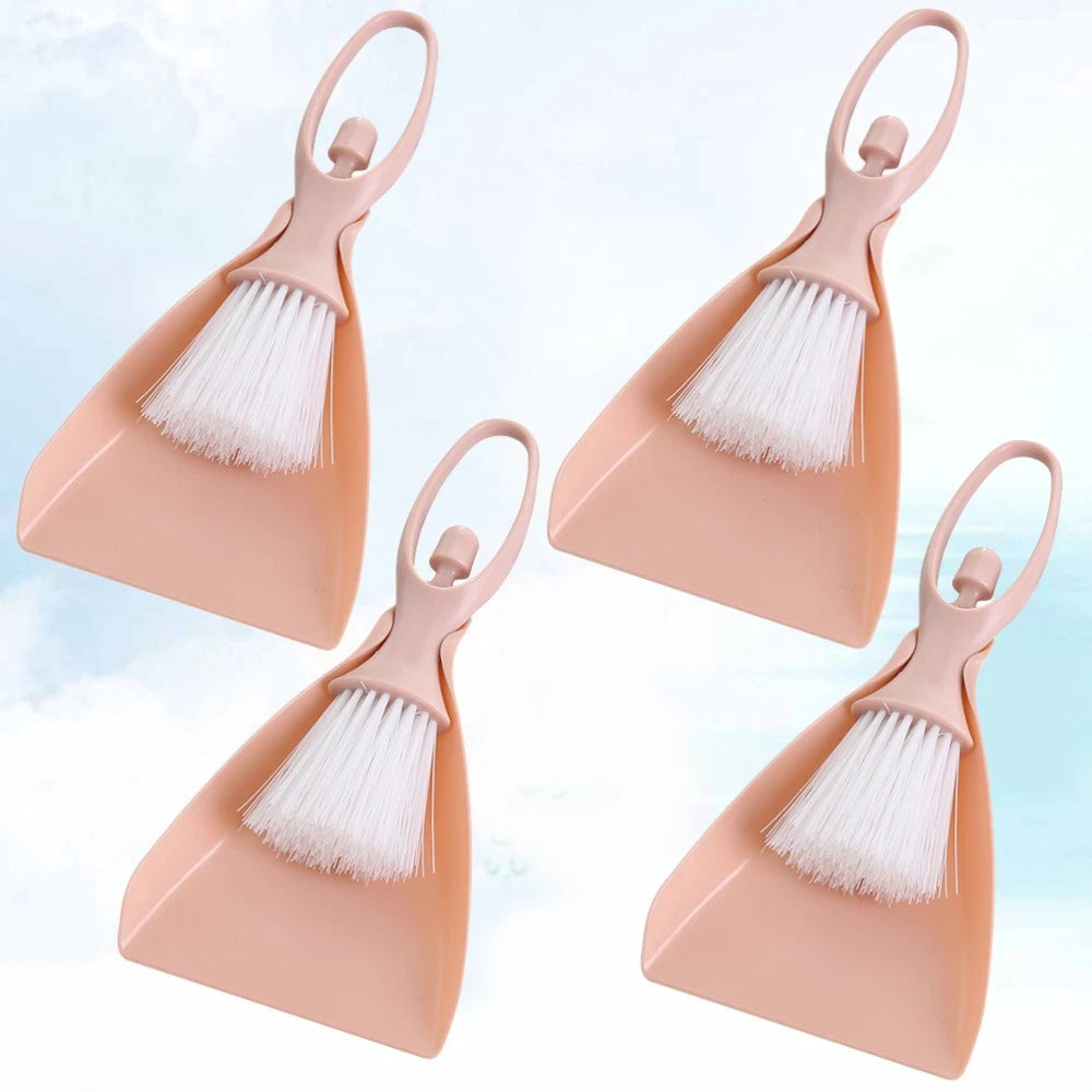 4 Sets Mini Broom Toddler Small Dustpan Brush for Desktop Cleaning