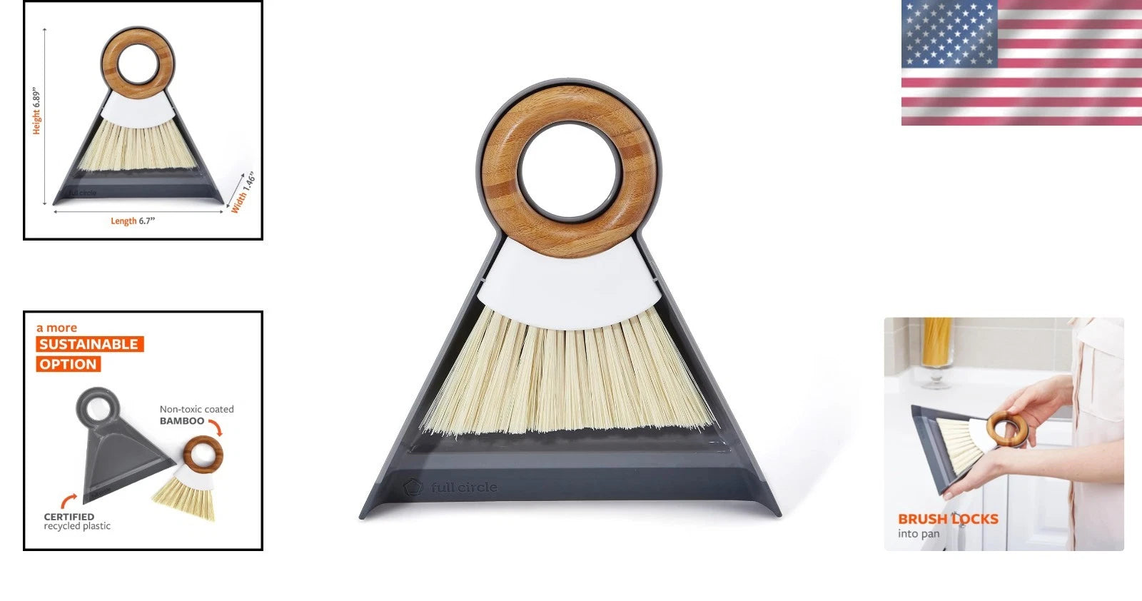 Tiny Team Mini Broom & Dustpan Set - Eco-Friendly Compact Cleaning Solution