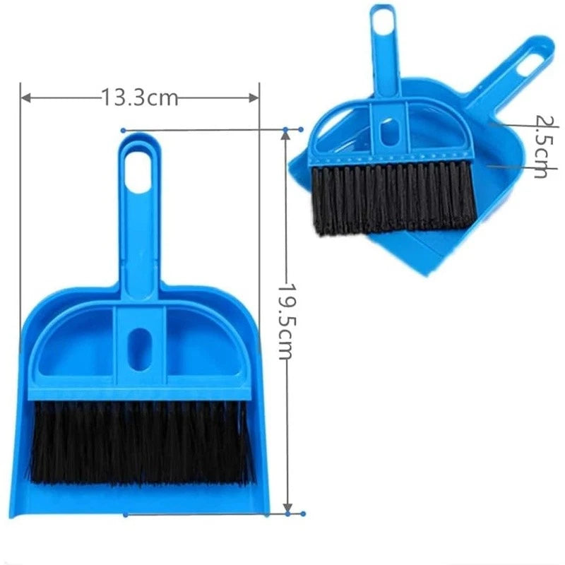 Mini Dustpan & Broom Set Portable Cleaning Tool Pets Home Kitchen Desk New