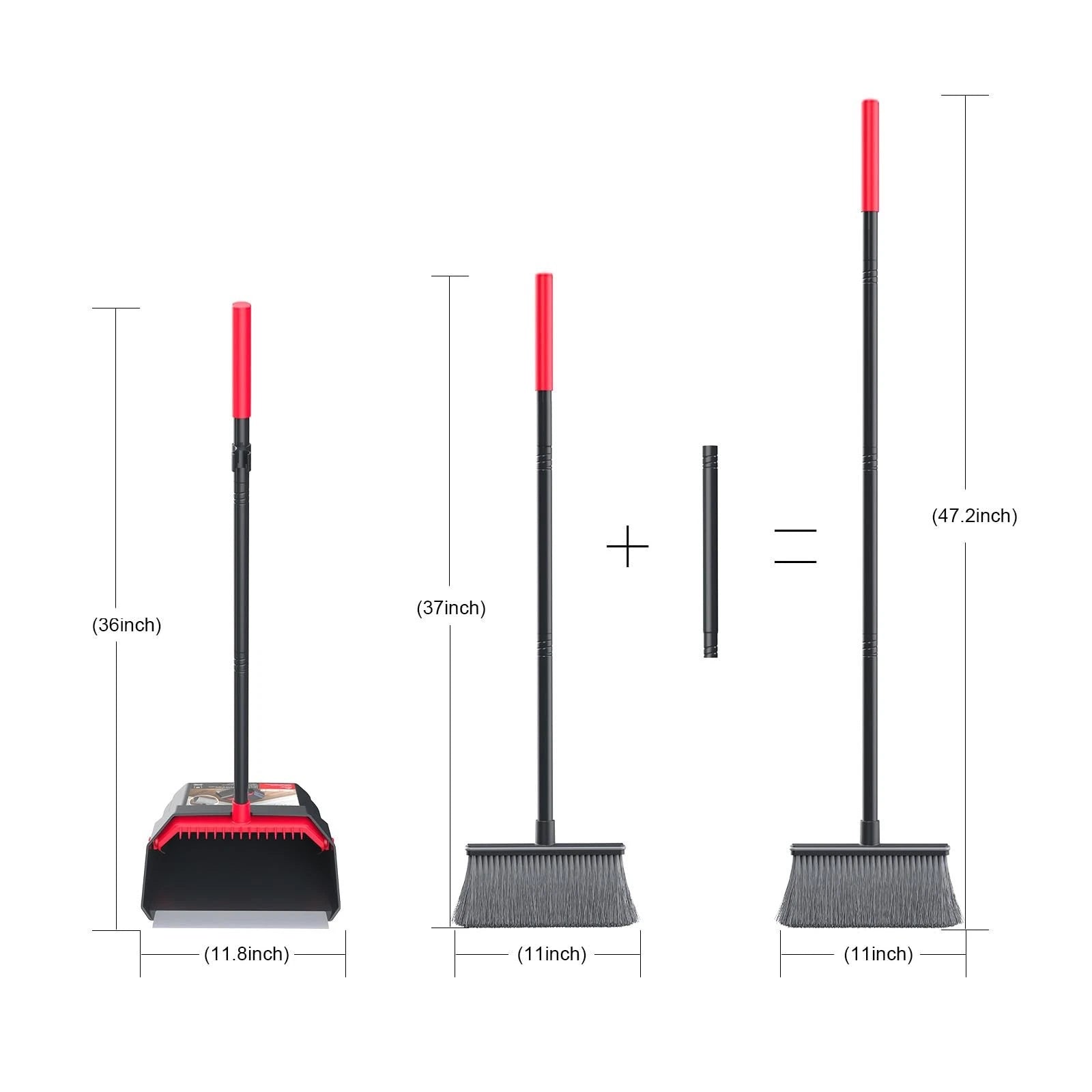 Broom with Dustpan Combo Set, Dust Pans with Long Handle, Brooms with Dustpan...