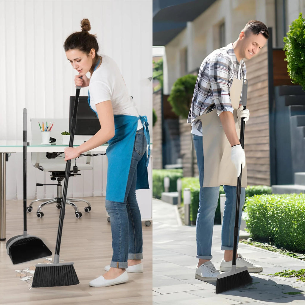 Broom and Dustpan Set Dust Pan with Long Handle 52 Broom with Stand Up