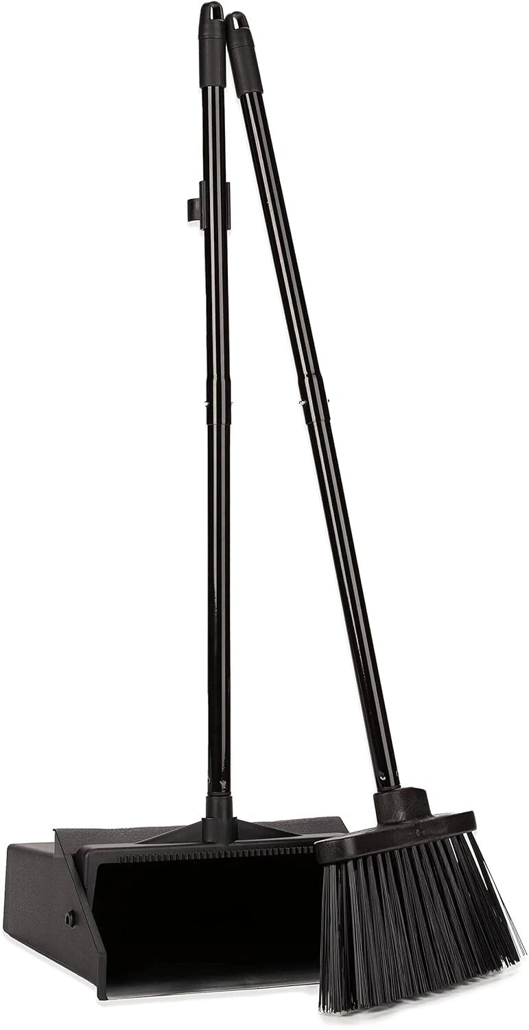 Lightweight Duo-Pan Broom Set with Pivoting Dustpan for Effortless Cleaning