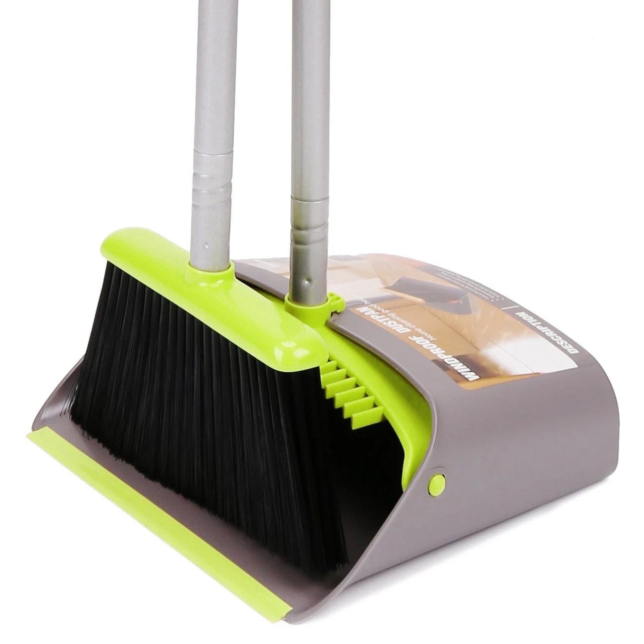 Broom and Dustpan Set, Broom with Dust Pan with Long Handle Combo Set for Off...