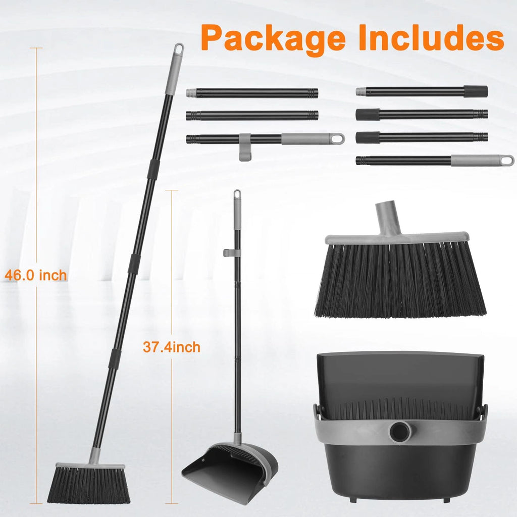 Broom and Dustpan Set Dust Pan with Long Handle 52 Broom with Stand Up
