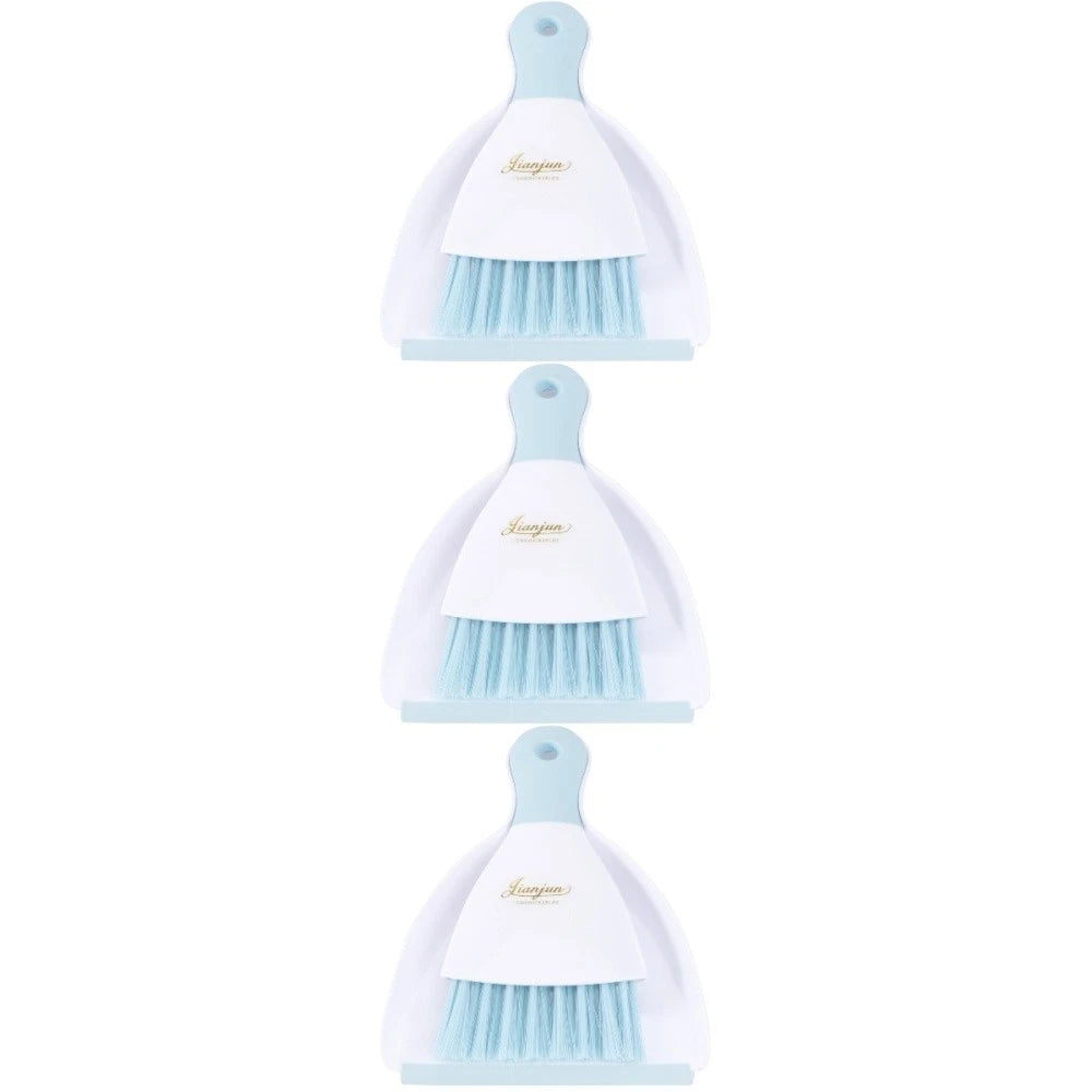 3 Pieces Convenient Small Dustpan Set Household Supplies Desktop Cleaner