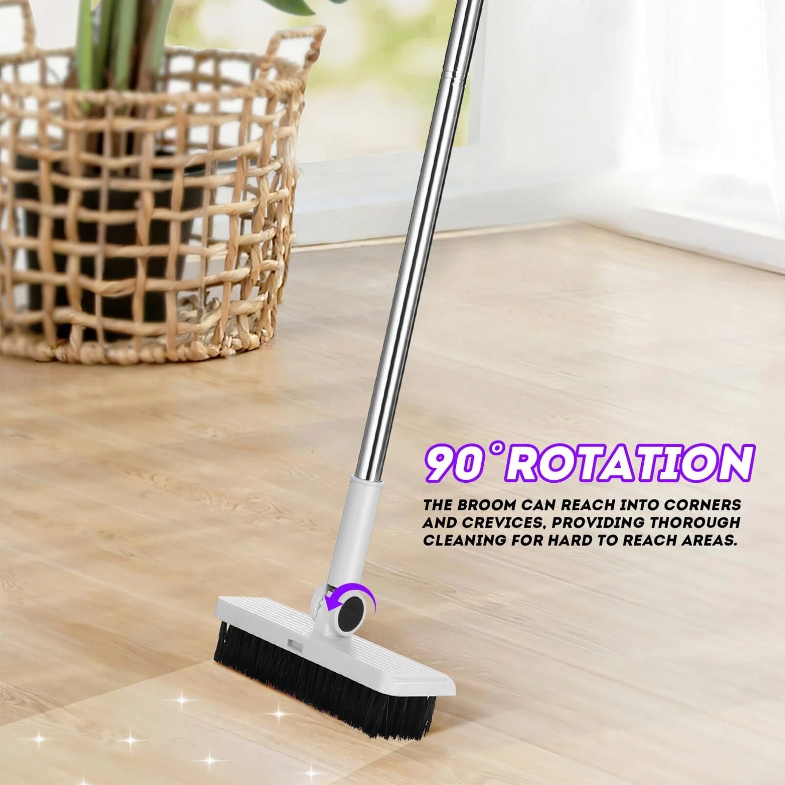 3 in 1 Broom and Dustpan Set, Foldable, Multi-Functional for Home Cleaning