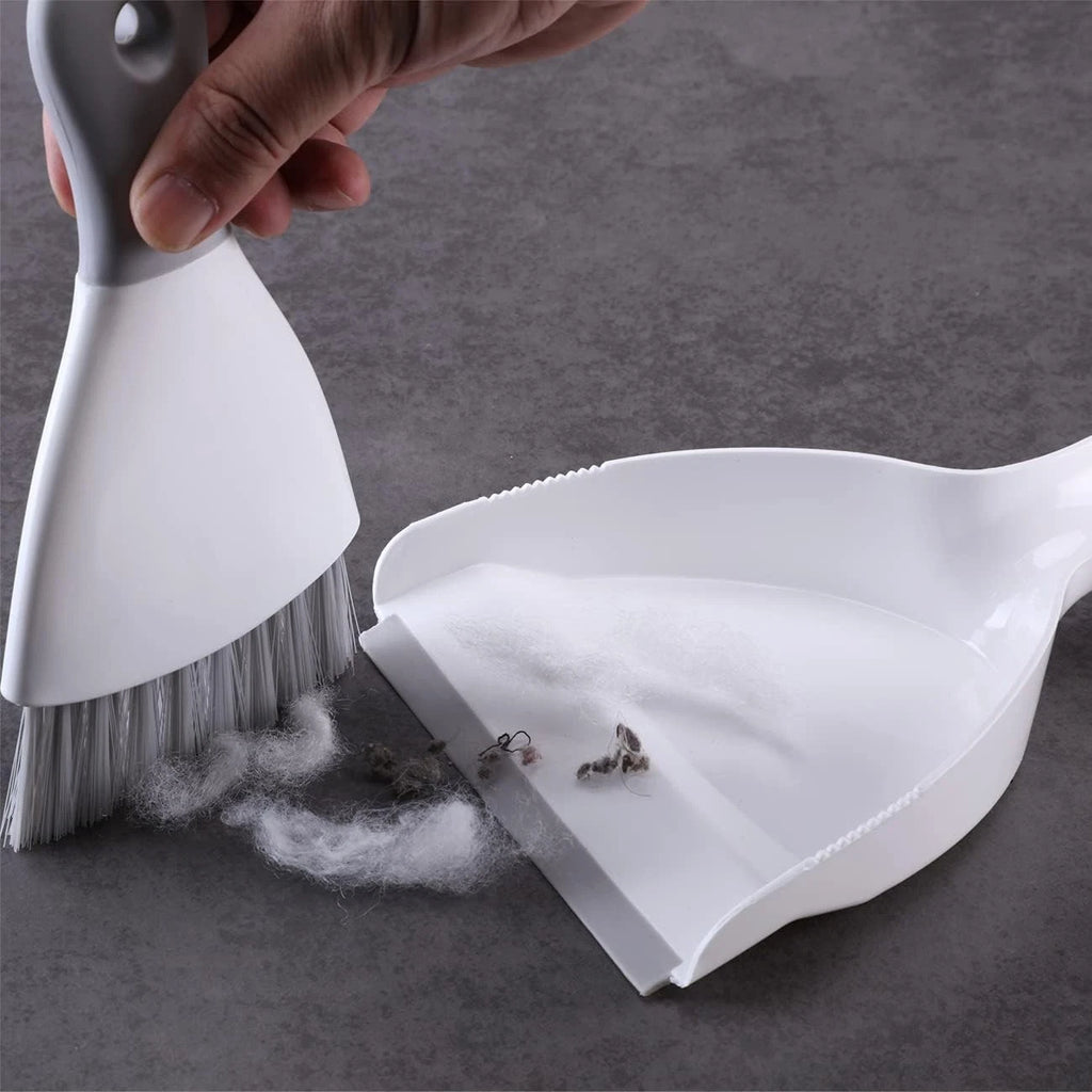Small dustpan and brush set, broom and dustpan with rubber edge