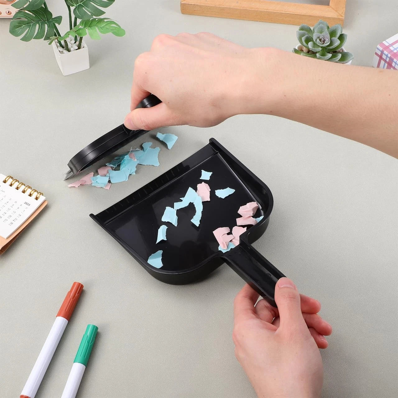 Mini Dustpan and Brush Set: Portable Compact Hand Broom and - Nesting Design