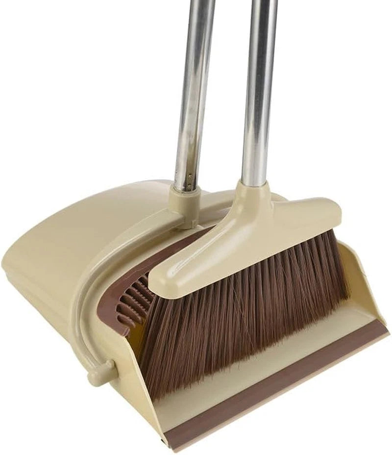 Broom and Dustpan Set, Broom with Dustpan Combo Set, Brooms for Sweeping Indoor,