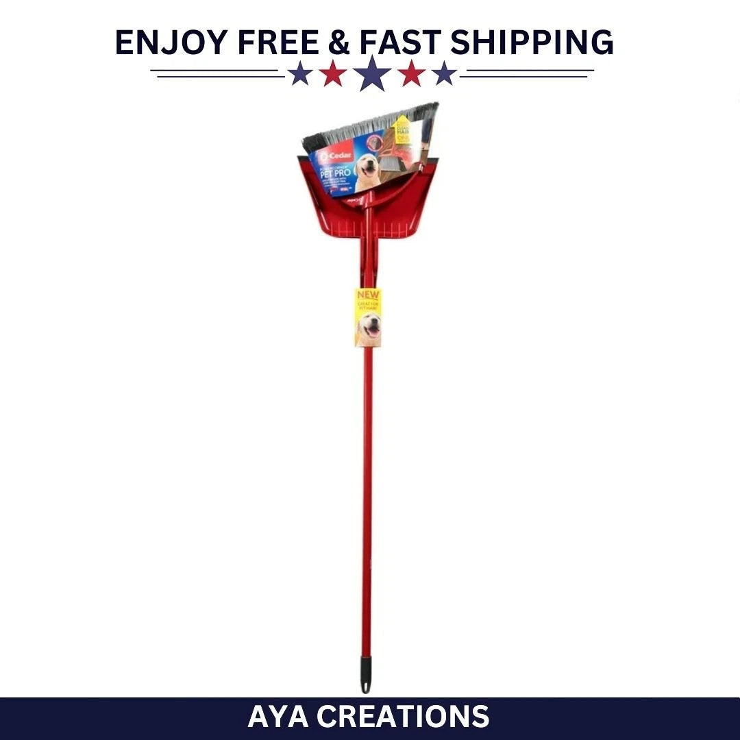 O-Cedar Pet Pro Broom & Step-On Dustpan Set for Hair, Dirt & Debris Cleanup