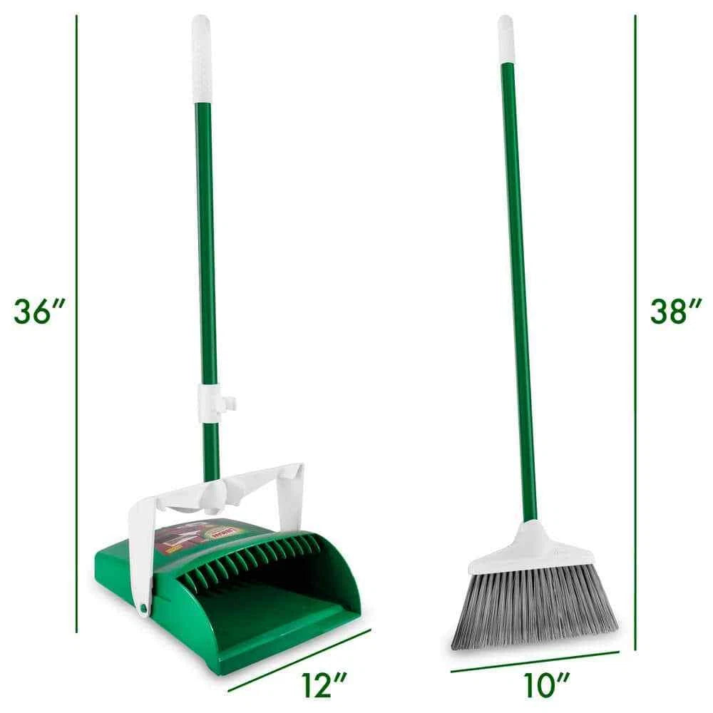 Broom and Dust pan with long handle 12 in  Combo Kitchen Indoor Outdoor