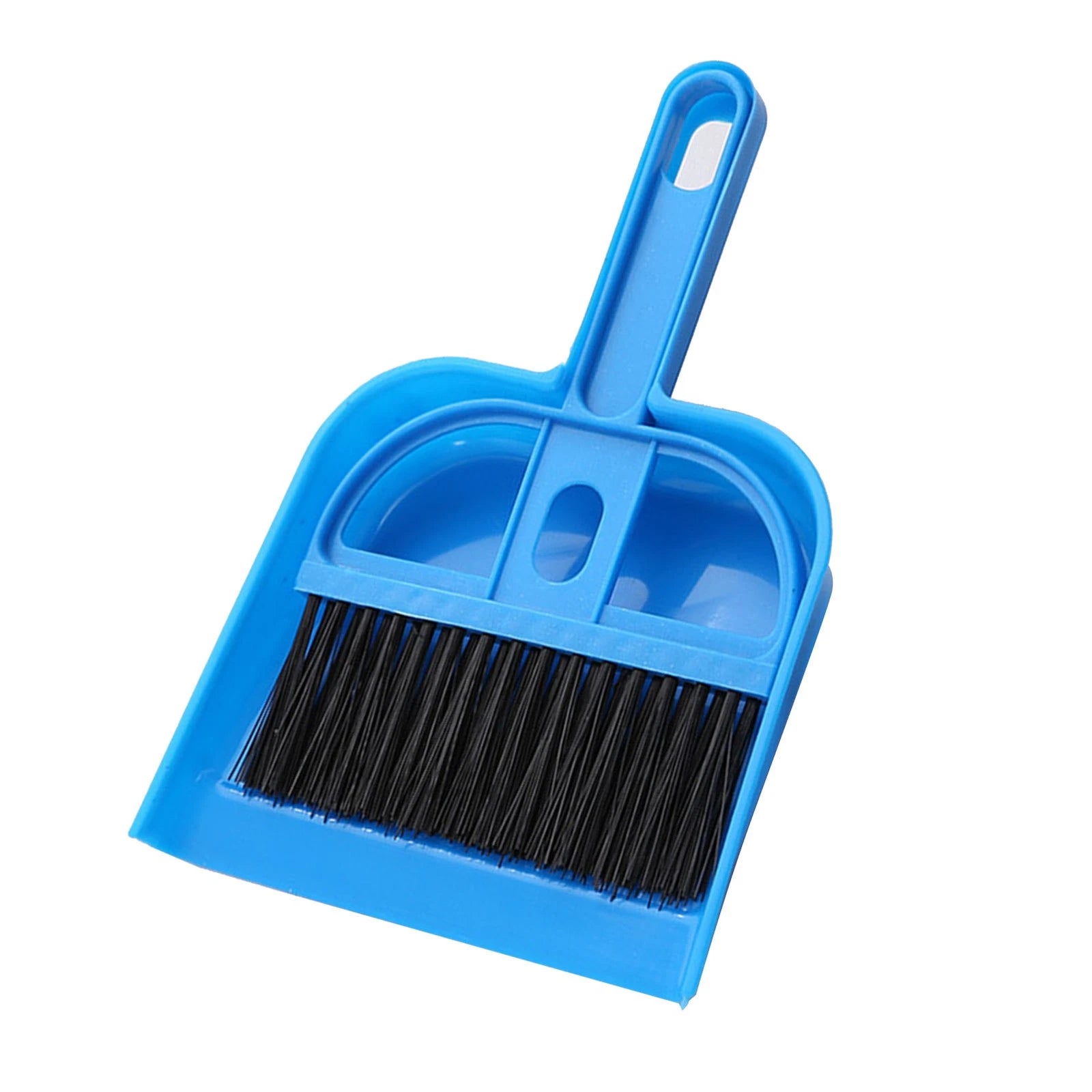 (Blue)Small Hand Broom Dustpan Set Multifunctional Portable Table Top Brush