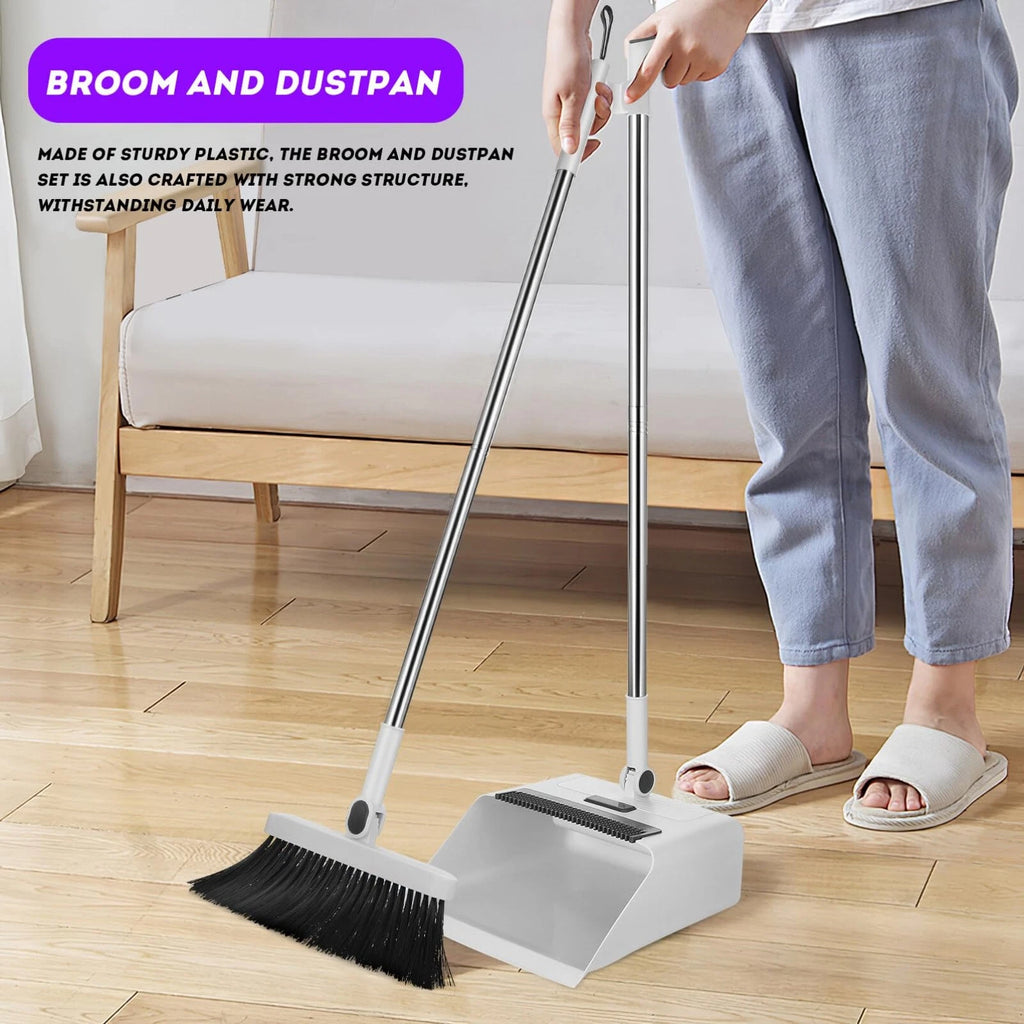 3 in 1 Broom and Dustpan Set, Foldable, Multi-Functional for Home Cleaning