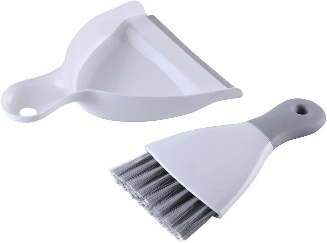 Small dustpan and brush set, broom and dustpan with rubber edge