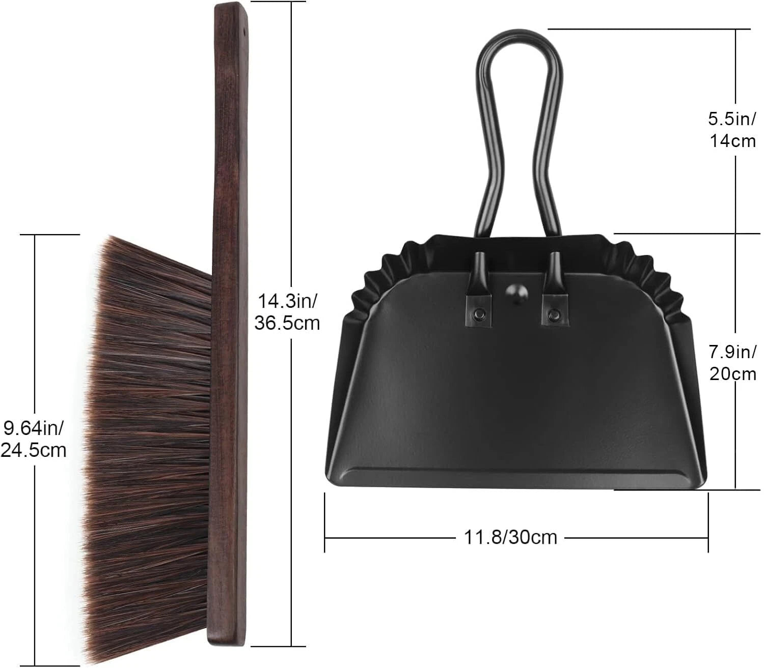 Dustpan and Brush Set-Handheld Angled Dust Pan and Hand Broom SetWhisk Broom ...
