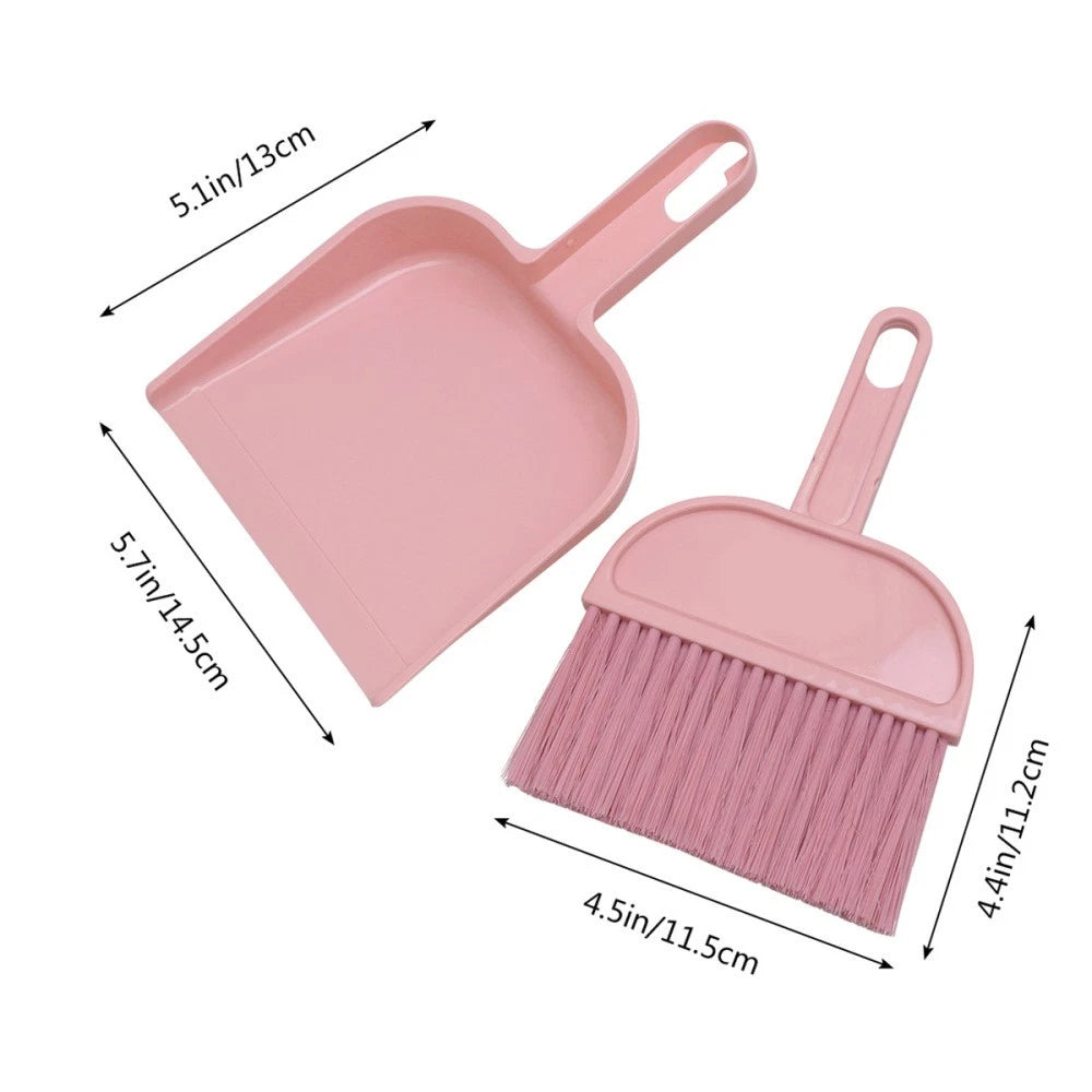 Mini Broom Dustpan Set Whisk Tabletop Hand Brush Keyboard Duster