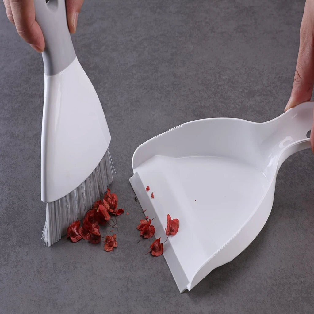 Small dustpan and brush set, broom and dustpan with rubber edge