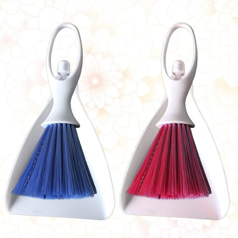2 Sets Desktop Broom Table Dustpan Brush Cleaner Household Supplies