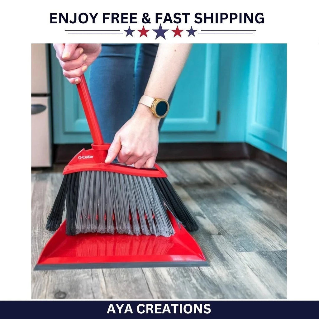 O-Cedar Pet Pro Broom & Step-On Dustpan Set for Hair, Dirt & Debris Cleanup