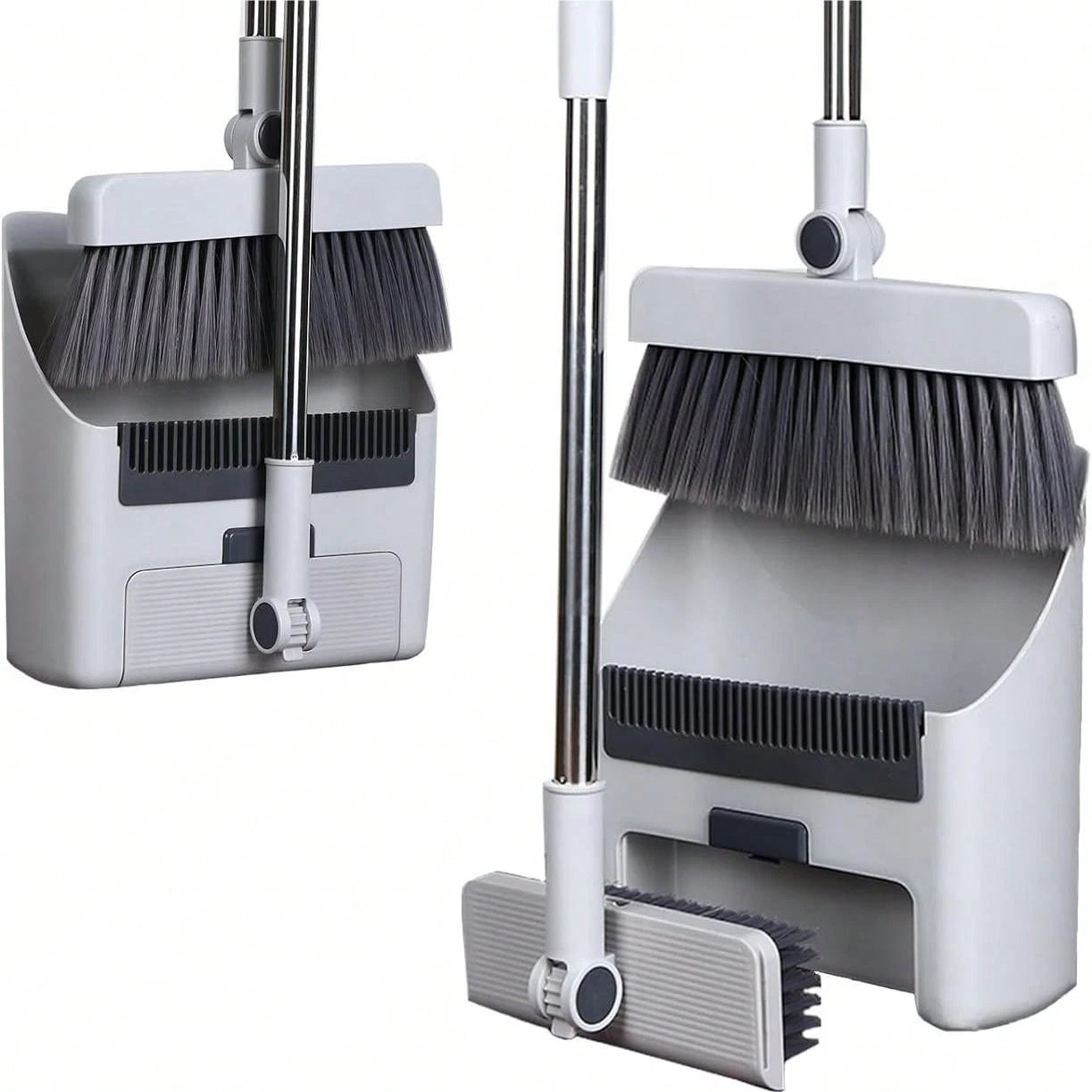 NGE-3-In-1 Broom And Dustpan Set, Soft Bristle, 180 Degree Rotatable Broom Dustp