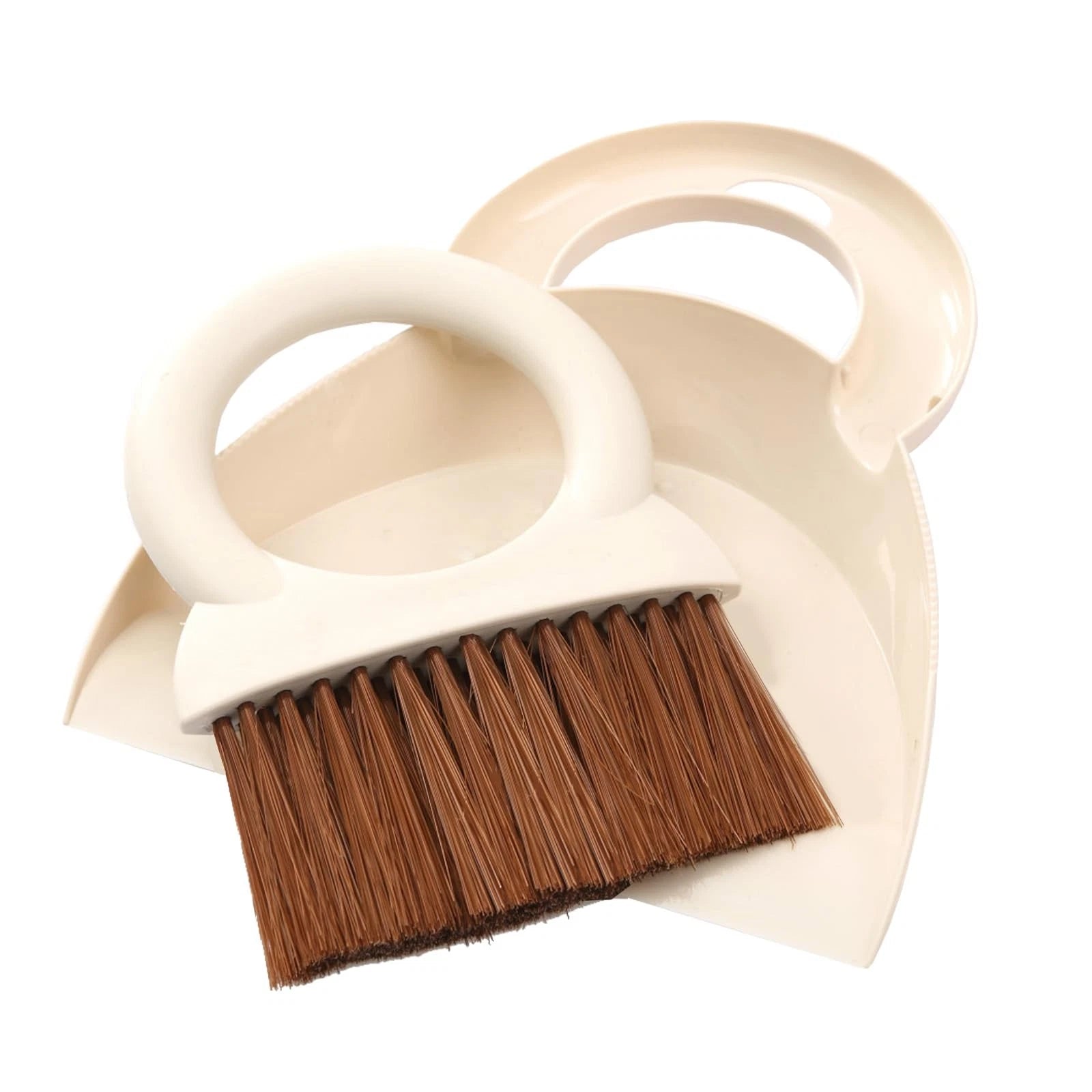 Round Handle Brush and Dustpan Set Small Broom & Dustpan Portable Handheld Sw...