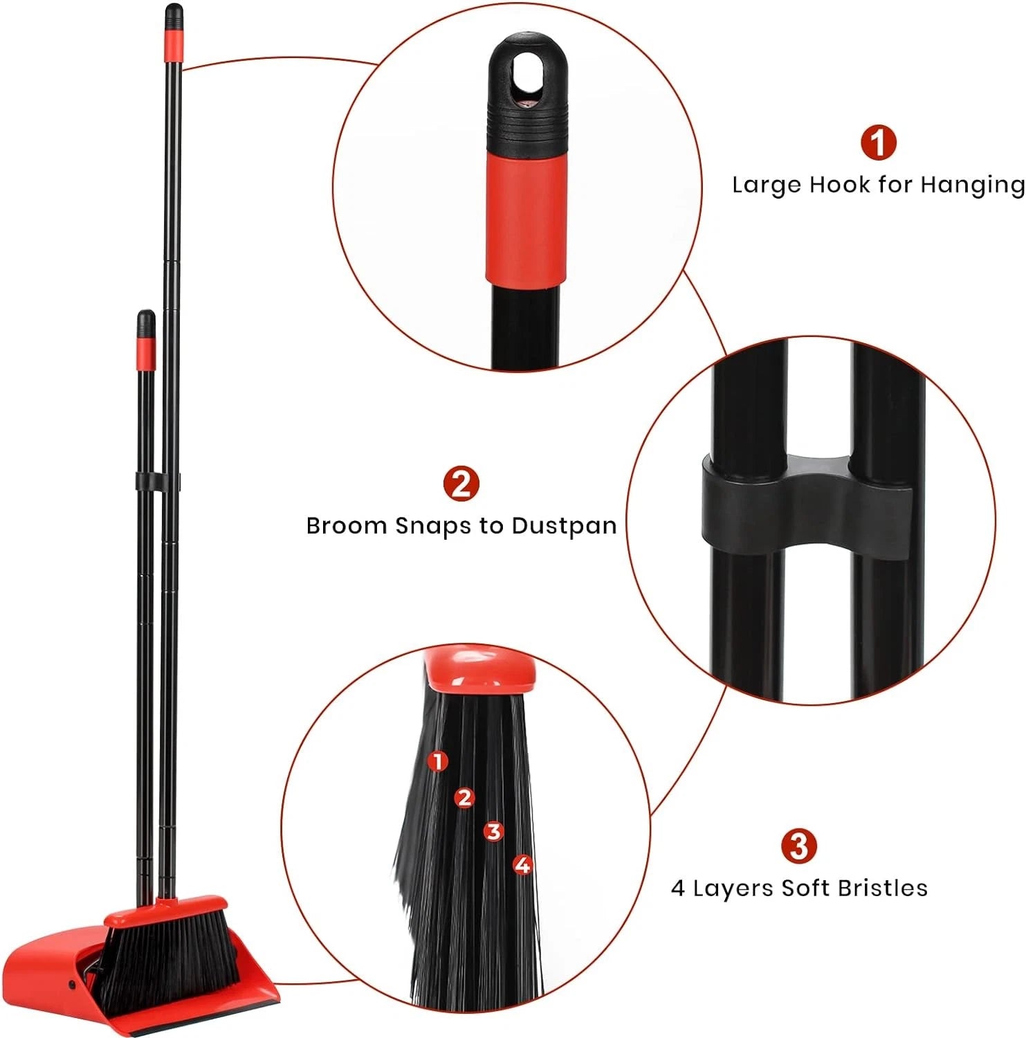 Broom dustpan set, suitable for home kitchen, office hall floor.