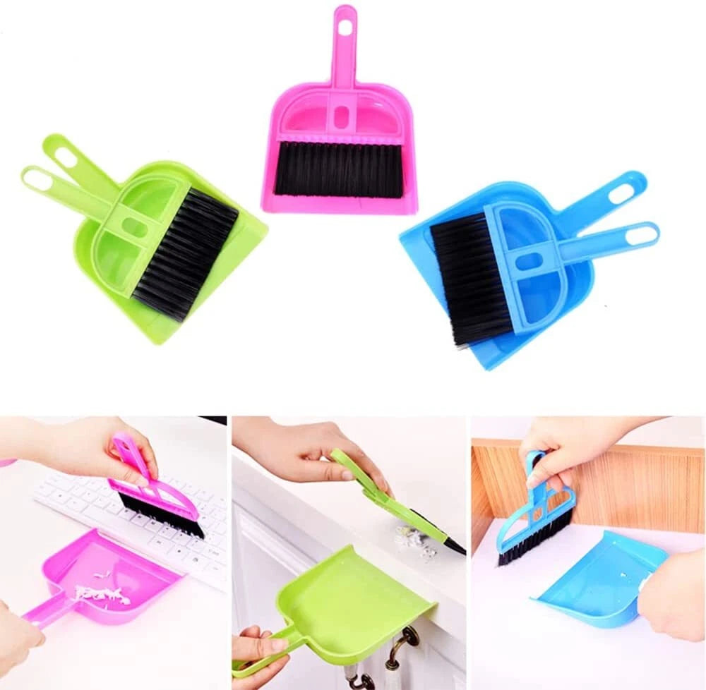 Mini set Broom And Scoop For Blower, Multi-Functional Portable Plastic 2 IN 1