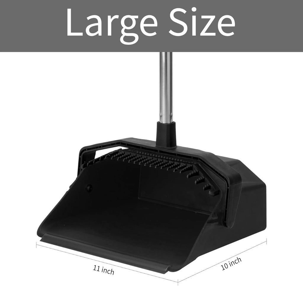 3-Pack Long Handle Broom & Dustpan Set - Perfect for Commercial Cleaning