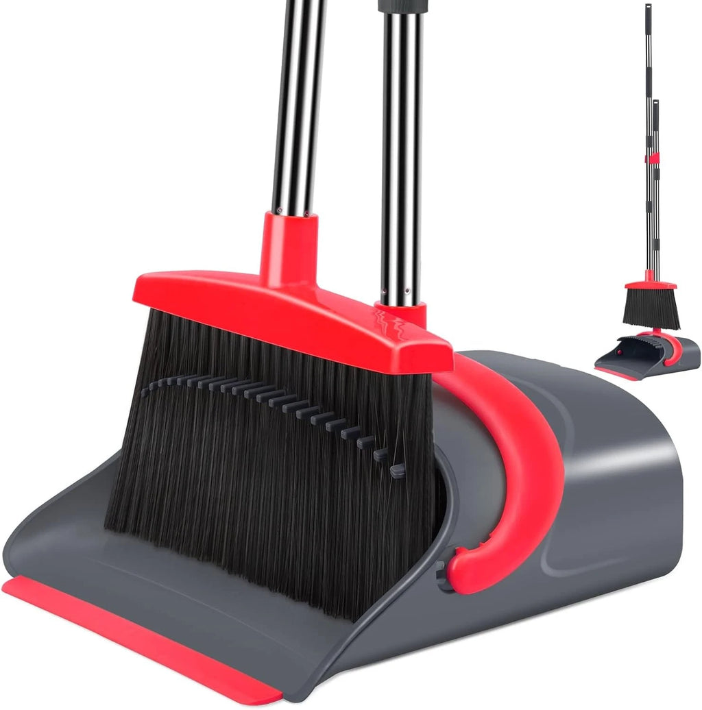 Broom and dustpan set, broom and dustpan combination set with dustpan